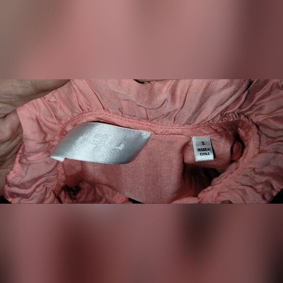 7 for all Mankind Orange/Peach  blouse w/Flutter sleeves sz S - Picture 6 of 8